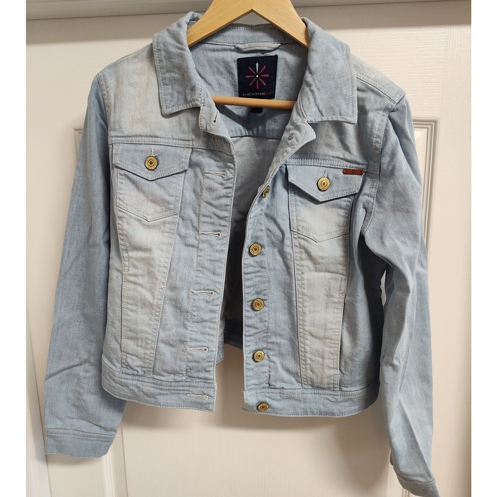 Isaac Mizrahi‎ Live! Light Wash Denim Trucker Jacket Blue Size 0 Womens XSmall